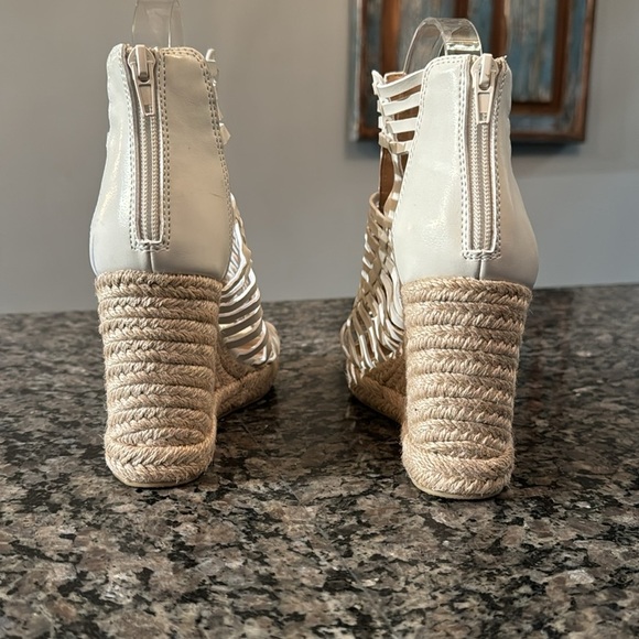 JustFab birch white wedge espadrille sandals NIB 7.5 - Picture 6 of 9